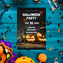 Spooky Halloween Party Invitation Inbjudningar