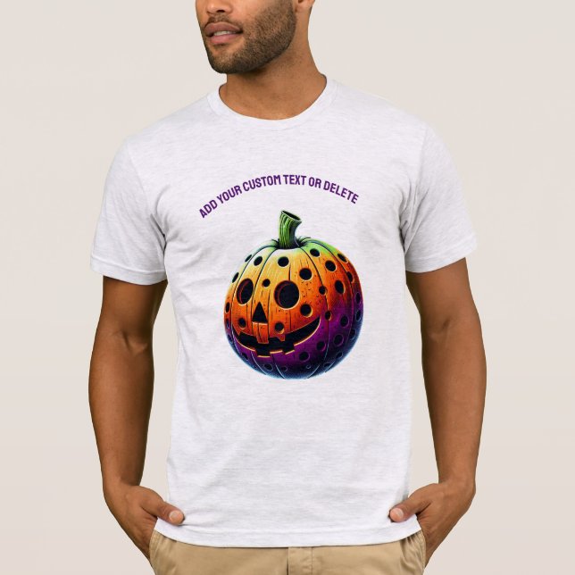 Spooky Halloween Pickleball Pumpkin Sports Gift T Shirt (Framsida)