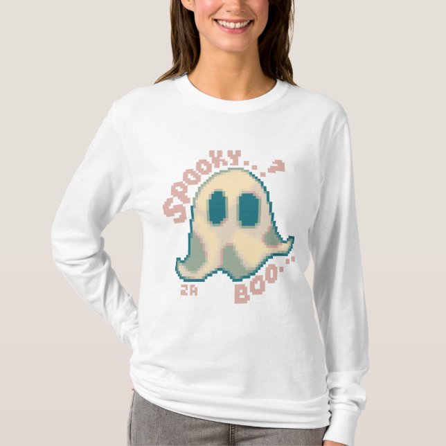 Spooky Halloween pixelart, Pixel Art  T Shirt (Framsida)