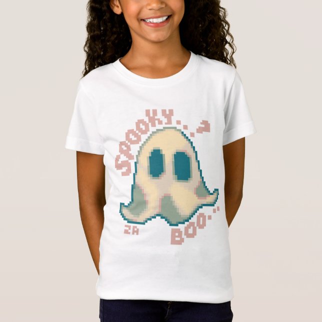 Spooky Halloween pixelart, Pixel Art T Shirt (Framsida)