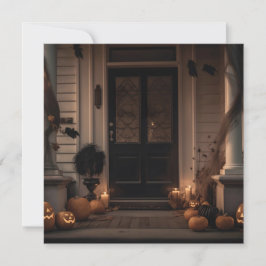 Spooky Halloween Porch Decor with Jack-o'-Lanterns