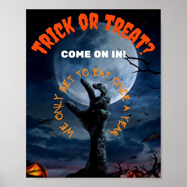Spooky Halloween Poster, Zombie Poster (Framsidan)