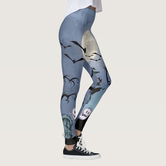 Spooky Halloween Pub Fool Måne Leggings (Höger)