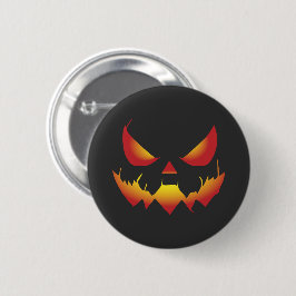 Spooky Halloween pumpade demonen ansikte i brand Knapp