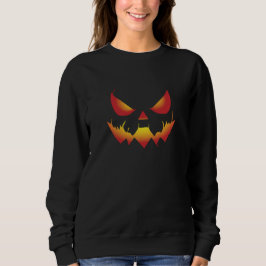 Spooky Halloween pumpade demonen ansikte i brand T Shirt