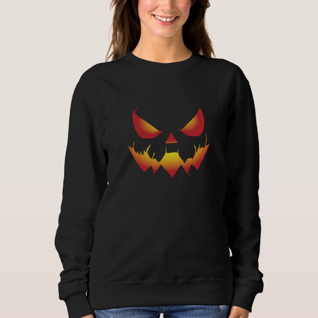 Spooky Halloween pumpade demonen ansikte i brand T Shirt (Framsida)