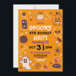 Spooky Halloween Pumpkin Birthday Kids Inbjudningar<br><div class="desc">Spooky Halloween Pumpkin Birthday Kids inbjudan. Perfekt för Halloween fest,  Cocktail Party,  Spooktaculärmiddag Party etc. ÄNDRA TEXTEN TILL KOSTYM DÄR PARTY & Tillbaka-utskriften ingår.</div>