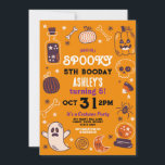 Spooky Halloween Pumpkin Birthday Kids Inbjudningar<br><div class="desc">Spooky Halloween Pumpkin Birthday Kids inbjudan. Perfekt för Halloween fest,  Cocktail Party,  Spooktaculärmiddag Party etc. ÄNDRA TEXTEN TILL KOSTYM DÄR PARTY & Tillbaka-utskriften ingår.</div>