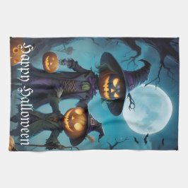 Spooky Halloween Pumpkin Duo Kökshandduk