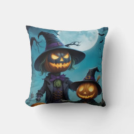 Spooky Halloween Pumpkin Duo Kudde