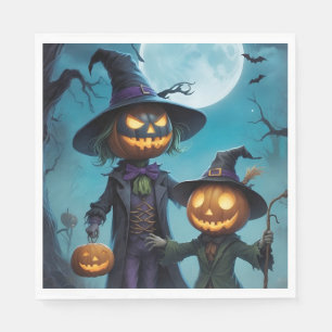 Spooky Halloween Pumpkin Duo Pappersservett