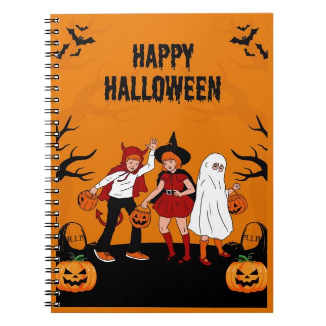 Spooky Halloween  – Pumpkin, Ghost & Anteckningsbok (Framsidan)