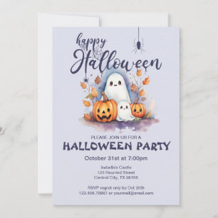 Spooky Halloween Pumpkin Ghost-inbjudan Inbjudningar