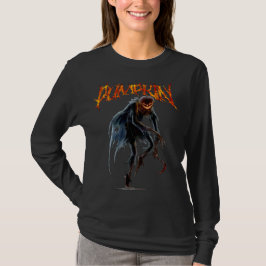 Spooky Halloween Pumpkin Horror Graphic Long Sleev T Shirt