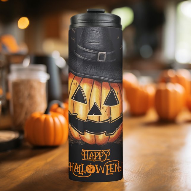 Spooky Halloween Pumpkin Jack o lantern (Spooky Halloween Pumpkin Jack O Lantern Thermal Tumbler)