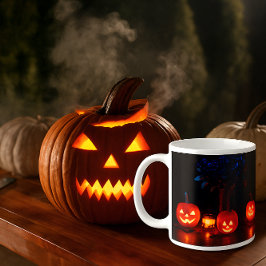 Spooky Halloween Pumpkin Lantern Mugg