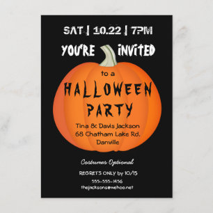 Spooky Halloween Pumpkin Party-inbjudan Inbjudningar