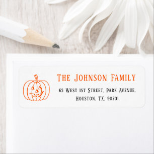 Spooky Halloween Pumpkin Party Mail Returadress Returadress Etikett