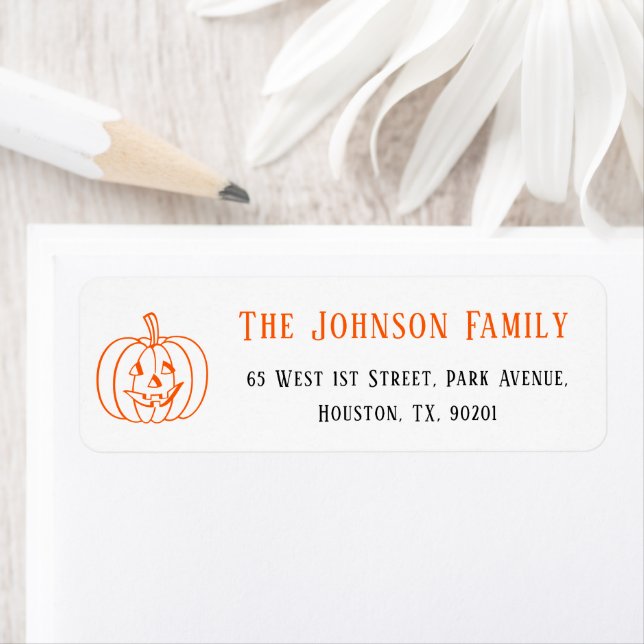 Spooky Halloween Pumpkin Party Mail Returadress Returadress Etikett (Insitu)
