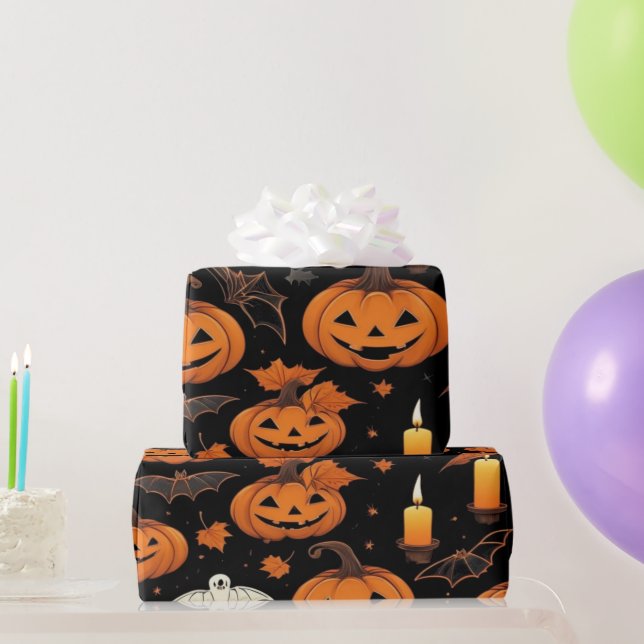 Spooky Halloween Pumpkin Presentpapper (Festgåvor)