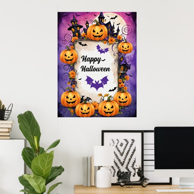 Spooky Halloween Pumpkin Ram Poster (Hemmakontoret)