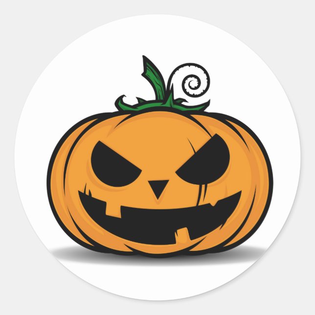 Spooky Halloween Pumpkin Runt Klistermärke (Framsida)