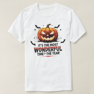 Spooky Halloween Pumpkin Shirt White-utskrift T