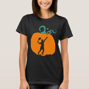 Spooky Halloween Pumpkin Tennis Player Costume T Shirt