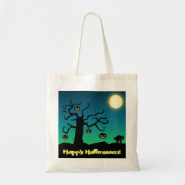 Spooky Halloween Pumpkin Träd - Bag Tygkasse