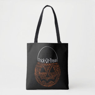 Spooky Halloween Pumpkin Typography Orange Black Tygkasse
