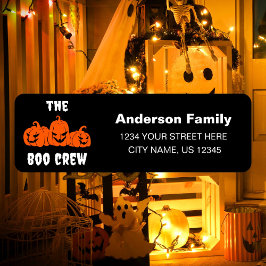 Spooky Halloween Pumpkins Boo Crew Returadress Returadress Etikett