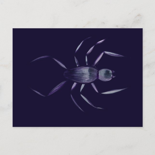 Spooky Halloween Purple Spider Art                 Vykort (Framsida)