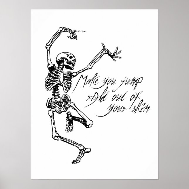 Spooky Halloween Quote skeleton dans Poster (Framsidan)