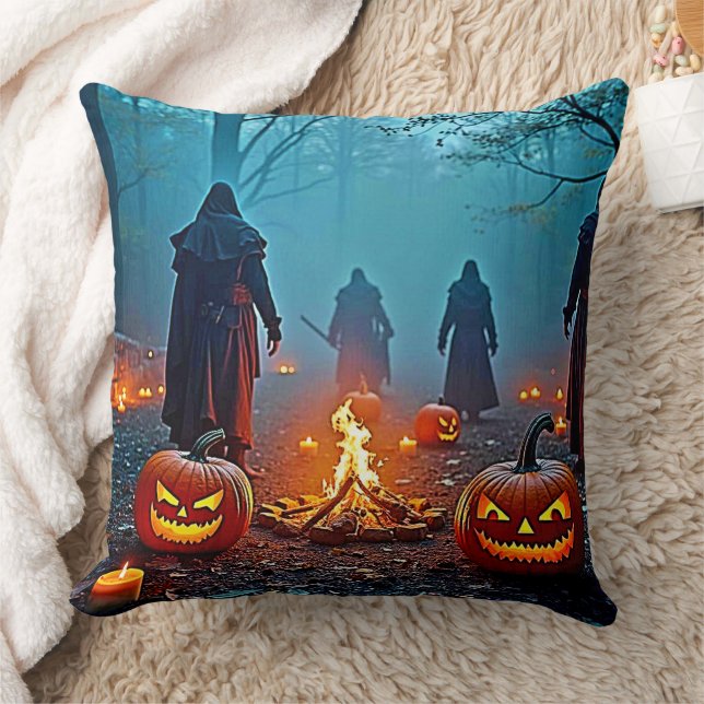 Spooky Halloween Ritual Design Kudde (Filt)