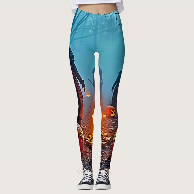 Spooky Halloween Ritual Design Leggings (Framsida)