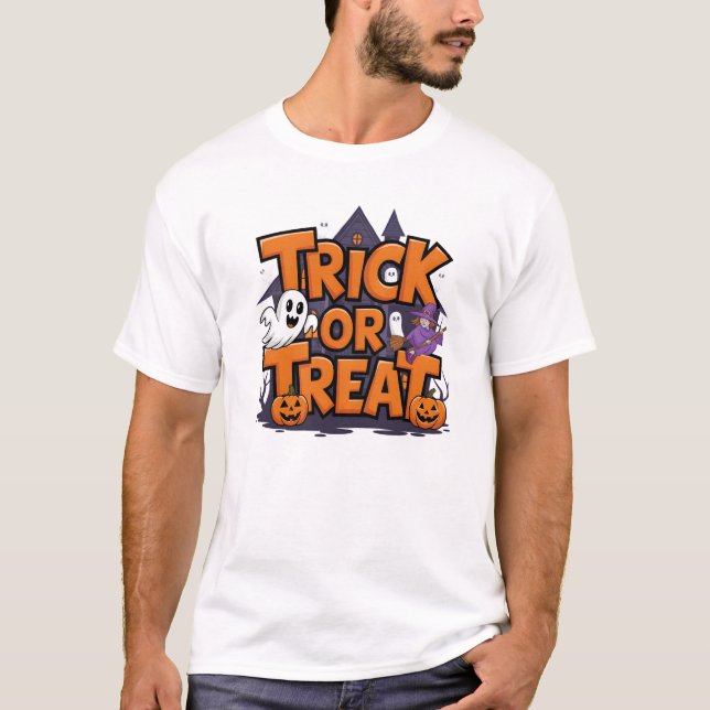 Spooky Halloween-roligt med godis! T Shirt (Framsida)