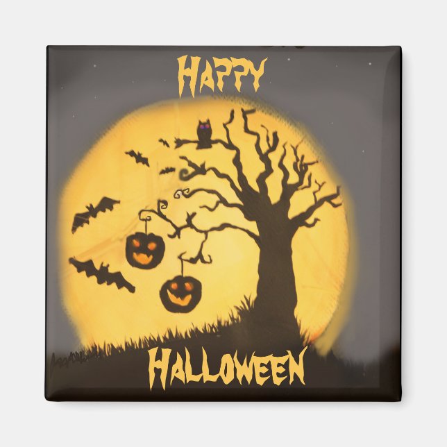 Spooky Halloween Scene Magnet (Framsidan)