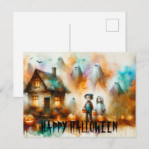 Spooky Halloween Scene Vykort