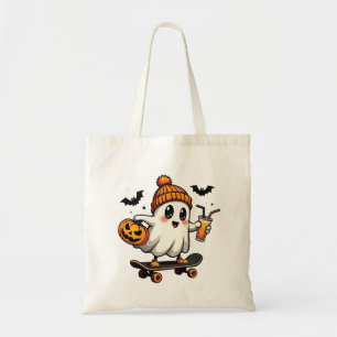 Spooky Halloween Skating Pumpkin Spice Ghost Fall Tygkasse