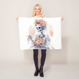 Spooky Halloween Skeleton Blanket Fleecefilt