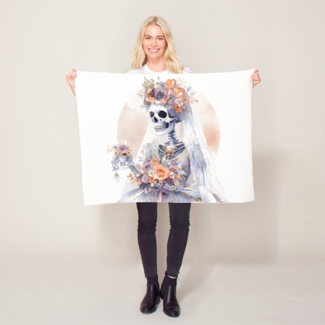 Spooky Halloween Skeleton Blanket Fleecefilt (På plats)