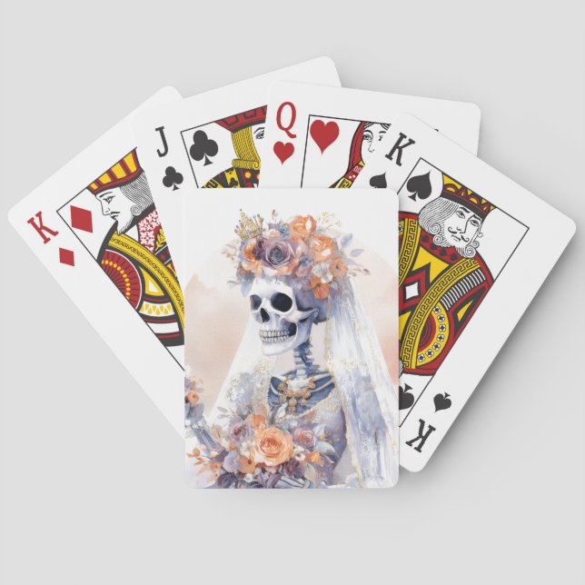 Spooky Halloween Skeleton-bokkort Casinokort (Baksidan)
