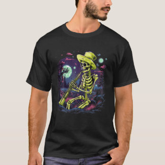 Spooky Halloween Skeleton Spela Clarinet T Shirt