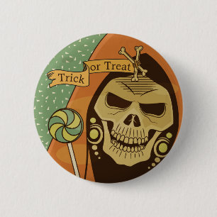 Spooky Halloween Skull-Vintage PIN-knapp Knapp