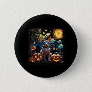 Spooky Halloween Sphynx Starry Natt Knapp