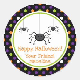 Spooky Halloween Spider | Kids Halloween Sticker Runt Klistermärke