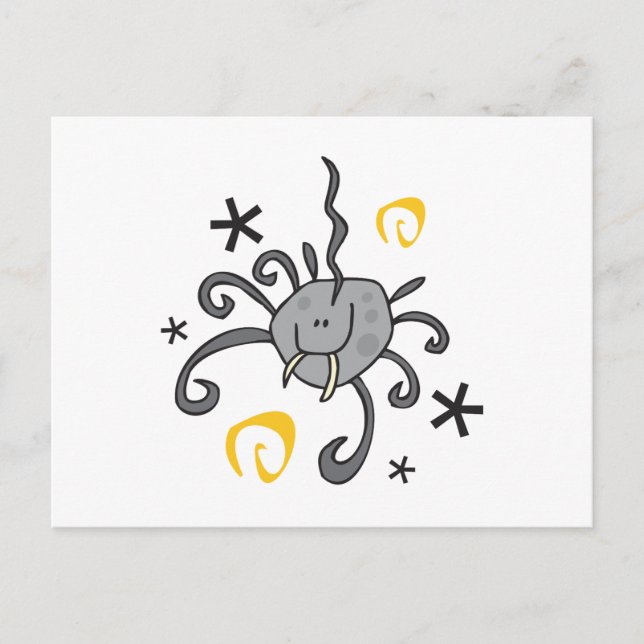 Spooky Halloween Spider Vykort (Framsida)