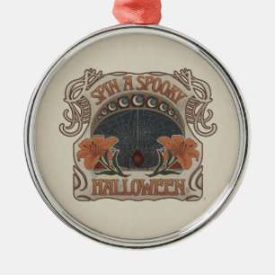 Spooky Halloween Spiders & Lily Victorian Vintage Julgransprydnad Metall