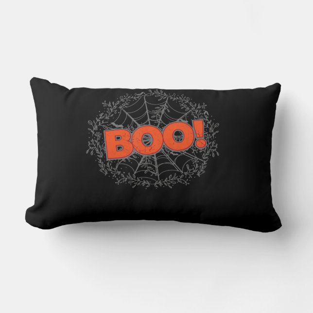 Spooky Halloween Spindelnät Boo Gift Idea Lumbarkudde (Framsida)
