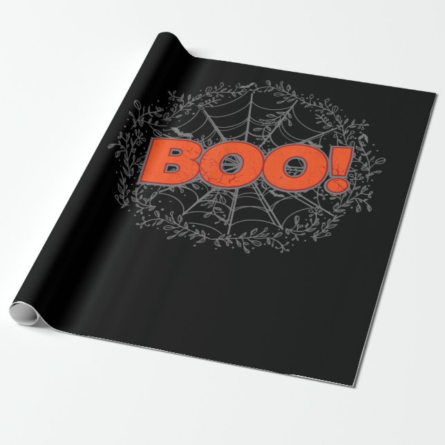 Spooky Halloween Spindelnät Boo Gift Idea Presentpapper (Utrullad)